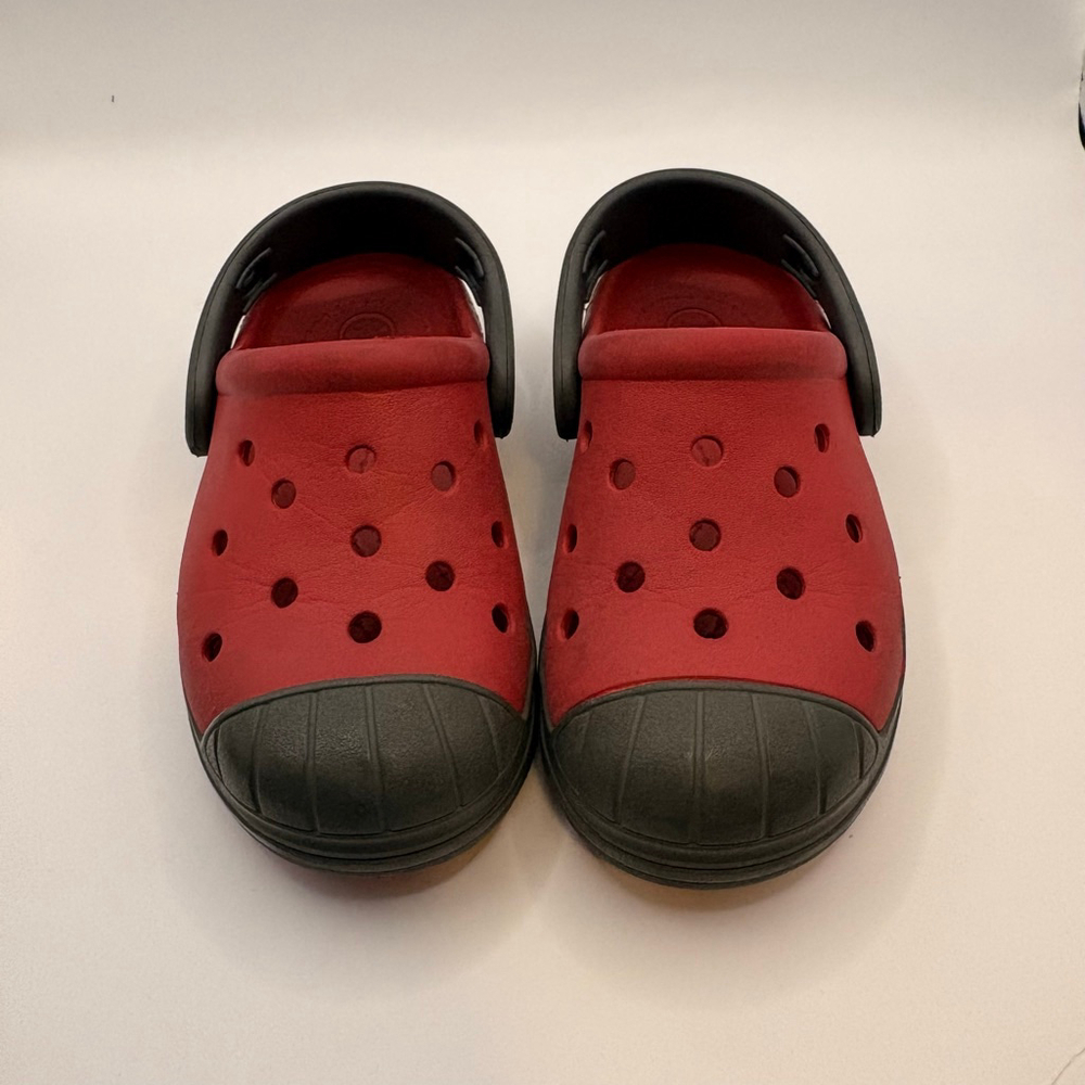 Baby Crocs Water Shoes Red Gray‎ C8